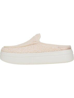 Women's Blush Sherpa Austin Lift Platform Mule Lightweight Casual Slip-On Shoes